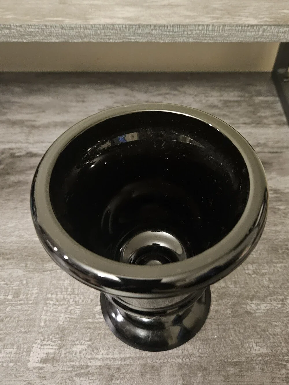 Vintage Black Amethyst Glass Vase Trio
